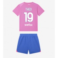 Fotbalové Dres AC Milan Theo Hernandez #19 Dětské Alternativní 2023-24 Krátký Rukáv (+ trenýrky)